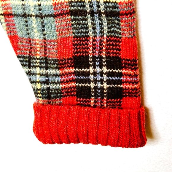 Vintage Polo Ralph Lauren Wool/Camel Hair Sweater Tartan Plaid Suede Elbow Patch - Picture 5 of 8